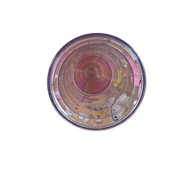 Tervis 24oz Travel Tumbler Cup Pink Lid Butterflies Floral Stripes - Picture 4 of 4